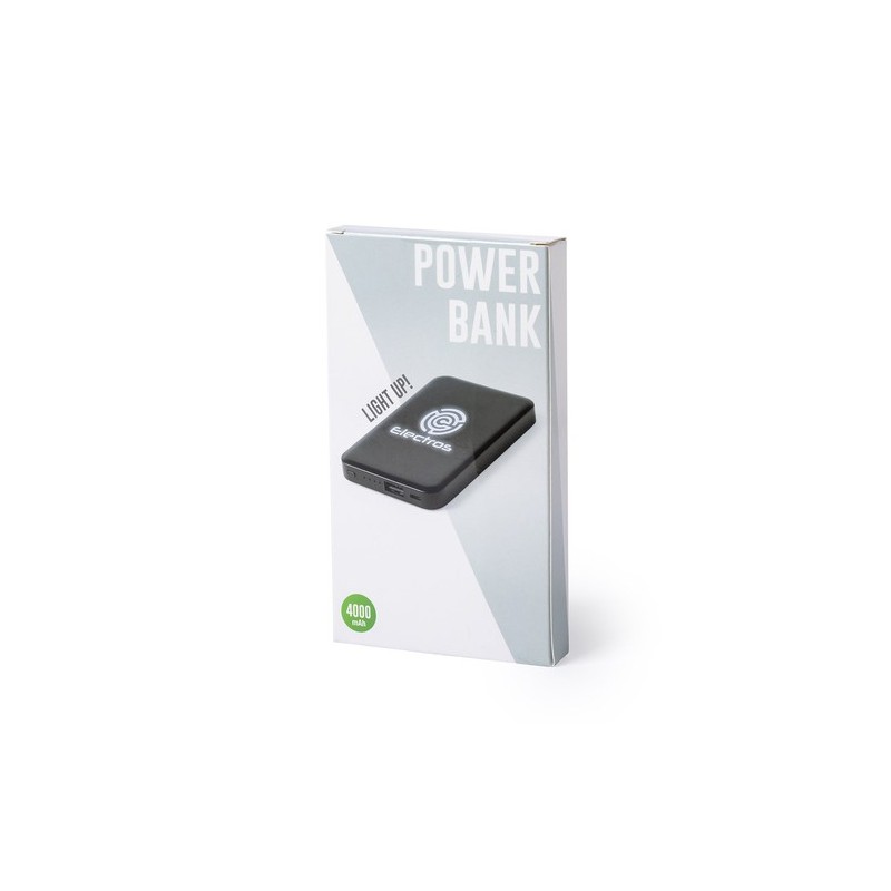 Batterie externe personnalisée 4000 mAh - Objet publicitaire Kustol Couleurs : noir cadeau entreprise pas cher