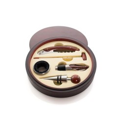 Coffret de vin personnalisé avec accessoires Baco Matières : bois