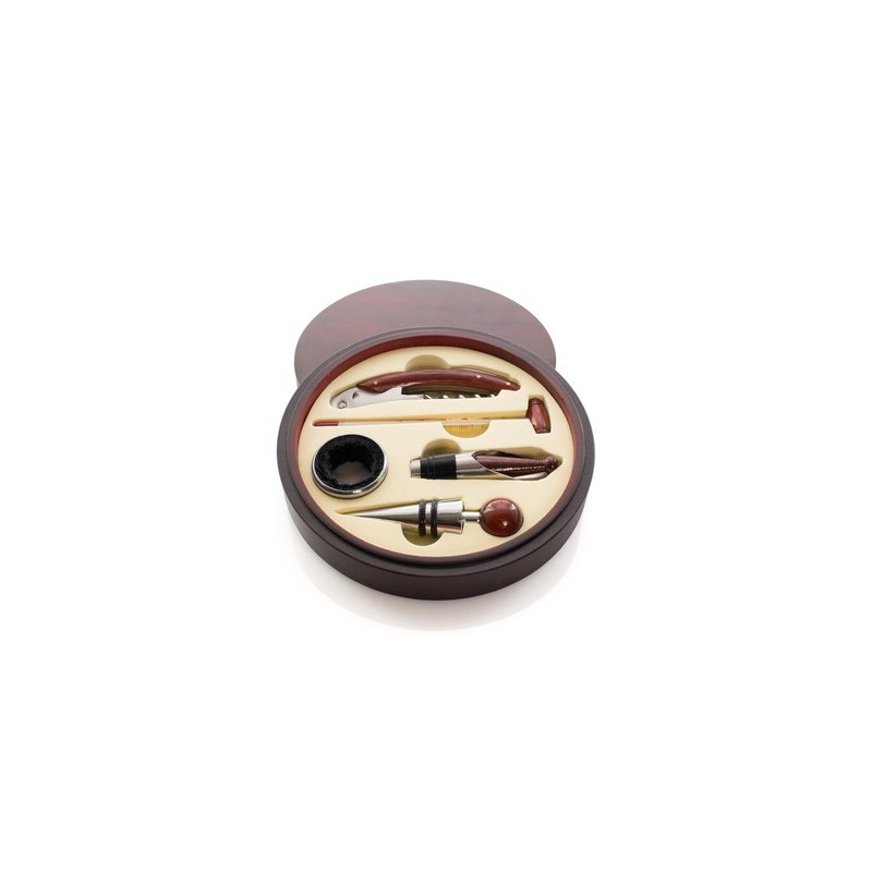 Coffret de vin personnalisé avec accessoires Baco Matières : bois