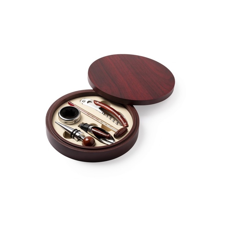 Coffret de vin personnalisé avec accessoires Baco Matières : bois livraison express 24h 48h