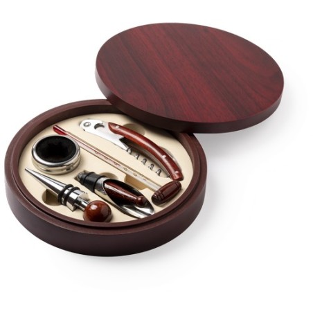 Coffret de vin personnalisé avec accessoires Baco Matières : bois livraison express 24h 48h