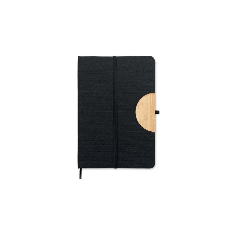 Carnet A5 Éco-responsable et Personnalisé 80 pages lignées RPET BLAMA Matières : papier Couleurs : noir personnalisable avec vot