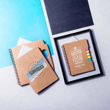 Cahier Personnalisable Éco-responsable Zurix Matières : carton recyclé goodies publicitaire événementiel