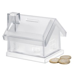 Tirelire maison en plastique personnalisée MYBANK Matières : polystyrène (PS) Couleurs : transparent 2