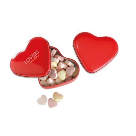 Boîte Cœur Éco-responsable avec Bonbons Personnalisée LOVEMINT impression haute définition