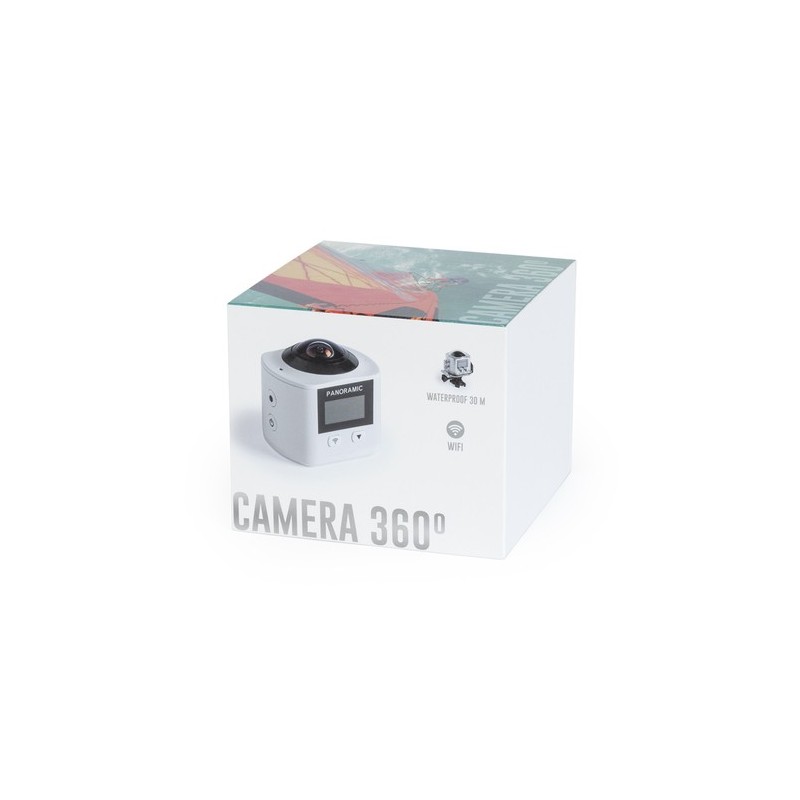Caméra Sportive Étanche HD 360° Personnalisée Logans Couleurs : blanc cadeau collaborateur premium