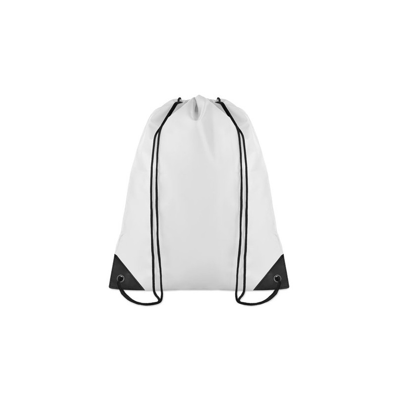 Sac à dos personnalisé en polyester idéal pour vos événements - SHOOP Matières : PET Couleurs : blanc personnalisation rapide en