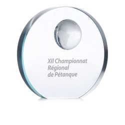 Trophée en verre globe personnalisé MONDAL - Cadeau d'entreprise Matières : verre Couleurs : transparent cadeau entreprise pas c