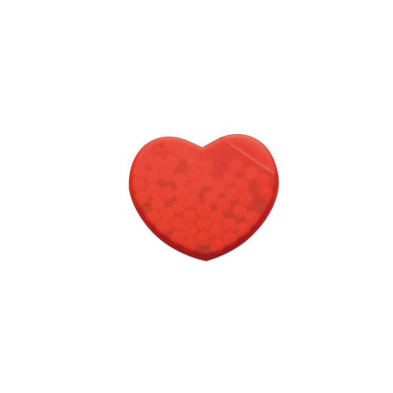 Boîte en Coeur Personnalisée Éco-responsable CORAMINT Matières : polypropylène (PP) Couleurs : rouge