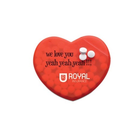 Boîte en Coeur Personnalisée Éco-responsable CORAMINT Matières : polypropylène (PP) Couleurs : rouge goodies publicitaire événem