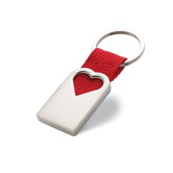 Porte-clé en métal cœur personnalisé BONHEUR