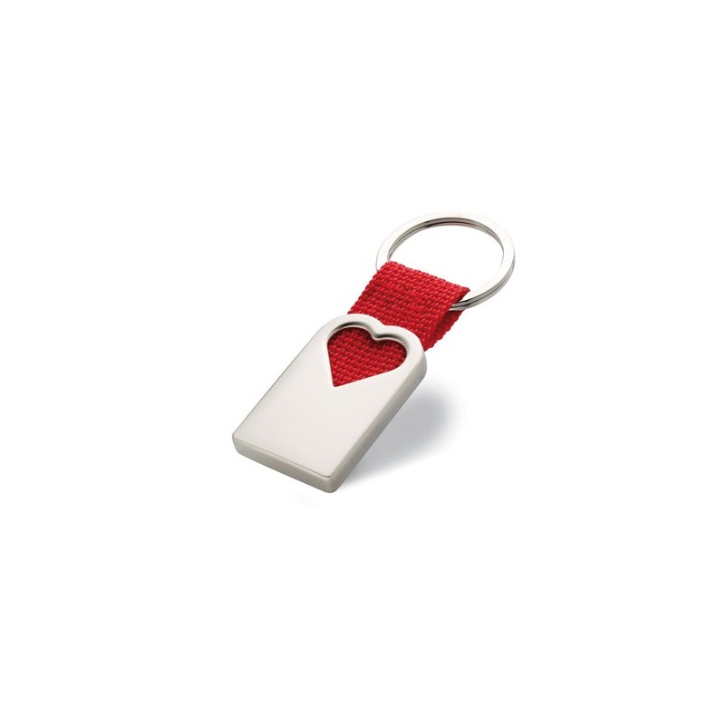 Porte-clé en métal cœur personnalisé BONHEUR