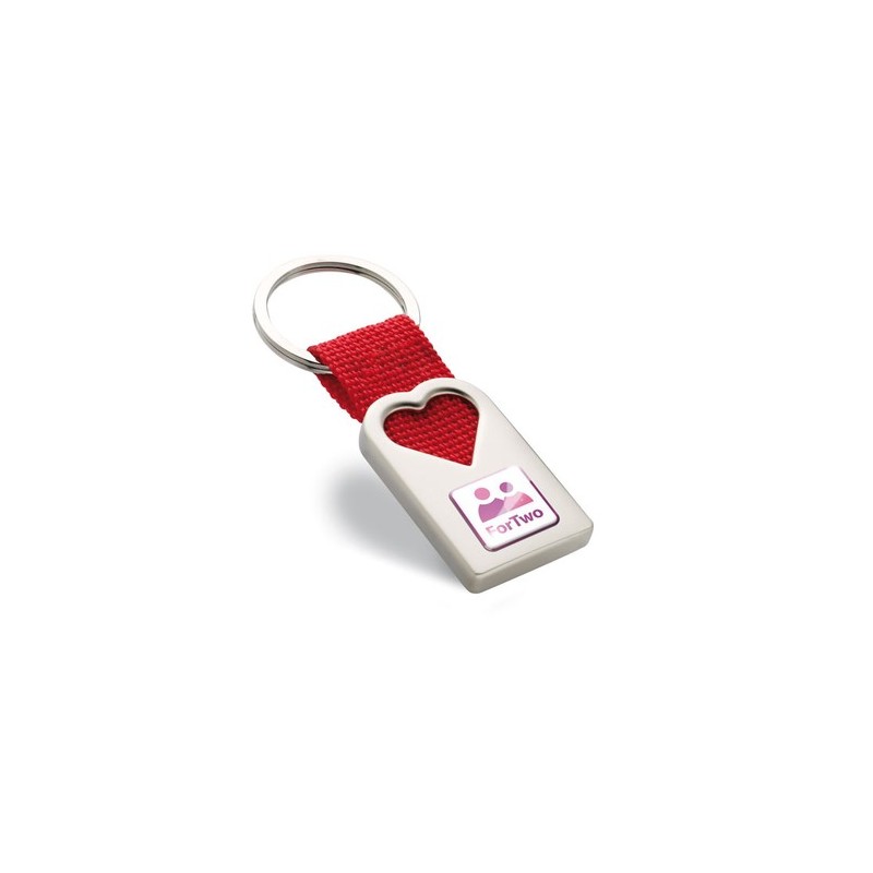 Porte-clé en métal cœur personnalisé BONHEUR personnalisable avec votre logo