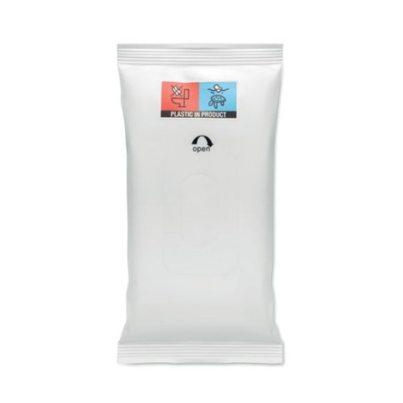 Lingettes Nettoyantes Pratiques Personnalisées 10 unités DELLEA Matières : polyéthylène (PE) Couleurs : blanc