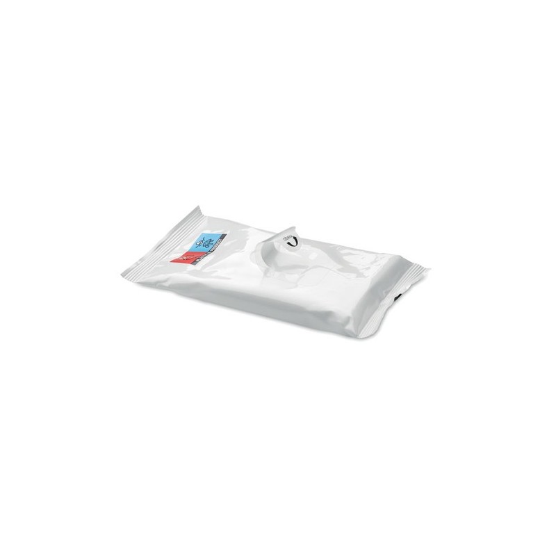 Lingettes Nettoyantes Pratiques Personnalisées 10 unités DELLEA Matières : polyéthylène (PE) Couleurs : blanc personnalisable av