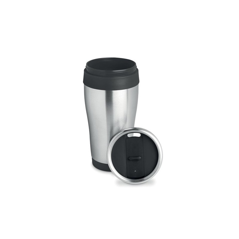 Tasse Isotherme Personnalisée 455 ml en Inox - TRAM Matières : acier inoxydable Couleurs : noir personnalisable avec votre logo