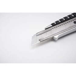 Couteau rétractable pratique et durable personnalisé - BOWIE Matières : aluminium Couleurs : argenté impression haute définition