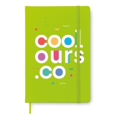 Carnet A6 Ligné Éco-responsable 96 Pages NOTELUX Matières : papier Couleurs : vert citron impression logo haute qualité
