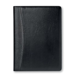 Conférencier A4 en PU personnalisé NADIA Matières : papier Couleurs : noir cadeau entreprise pas cher