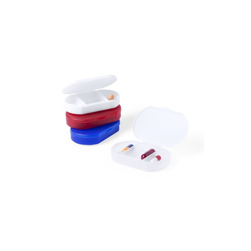 Pilulier Personnalisé Pratique Coloré Trizone Couleurs : blanc goodies entreprise design