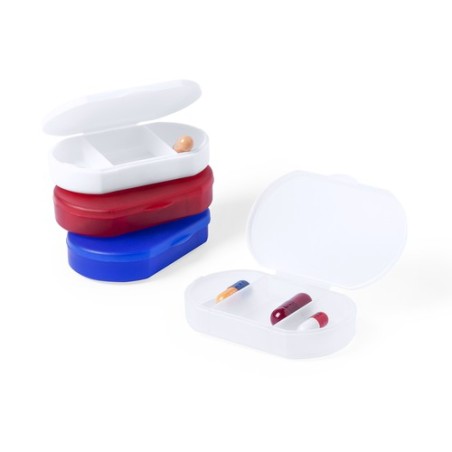 Pilulier Personnalisé Pratique Coloré Trizone Couleurs : blanc goodies entreprise design