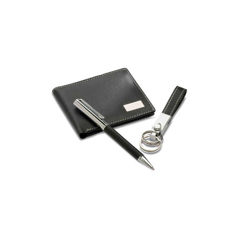 Set Cadeau Pratique Élégant - ELEGANCI Matières : métal Couleurs : noir personnalisable avec votre logo