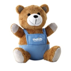 Ourson en peluche unique et personnalisé - Cadeau d'entreprise NICO Matières : PET Couleurs : bleu 2