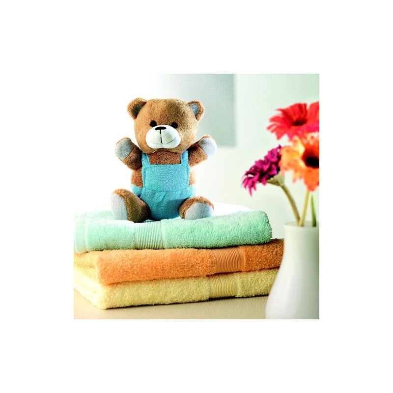 Ourson en peluche unique et personnalisé - Cadeau d'entreprise NICO Matières : PET Couleurs : bleu cadeau entreprise pas cher
