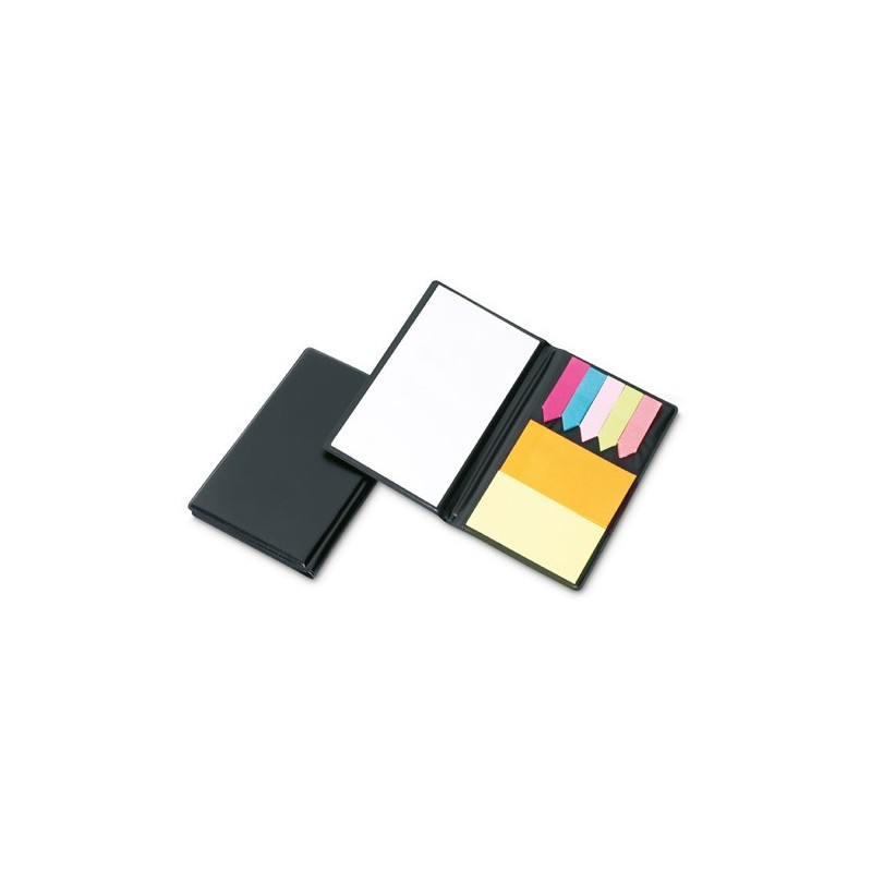 Set de Mémos Pratiques Personnalisés - MEMOFF Matières : papier Couleurs : noir personnalisable avec votre logo