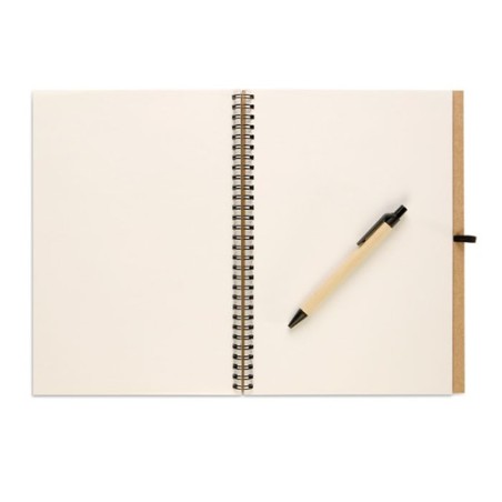 Bloc-notes recyclé personnalisé 70 pages - BLOQUERO PLUS Matières : papier recyclé Couleurs : noir cadeau entreprise pas cher