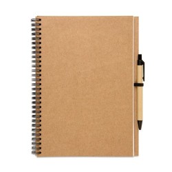 Bloc-notes recyclé personnalisé 70 pages - BLOQUERO PLUS Matières : papier recyclé Couleurs : beige