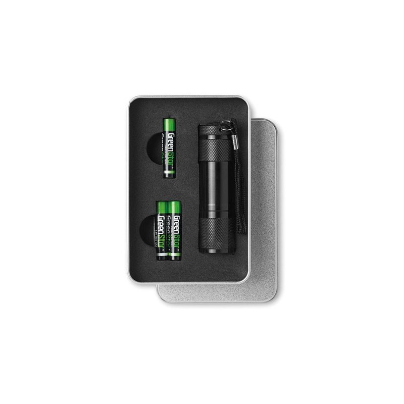 Torche Pratique 9 LED Éco-responsable - LED PLUS Matières : aluminium Couleurs : noir