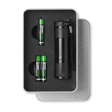 Torche Pratique 9 LED Éco-responsable - LED PLUS Matières : aluminium Couleurs : noir