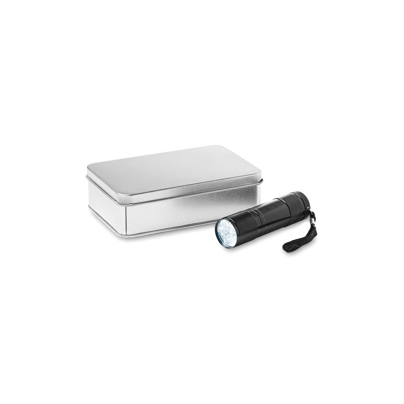 Torche Pratique 9 LED Éco-responsable - LED PLUS Matières : aluminium Couleurs : noir personnalisable avec votre logo