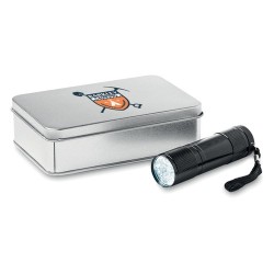 Torche Pratique 9 LED Éco-responsable - LED PLUS Matières : aluminium Couleurs : noir cadeau entreprise pas cher