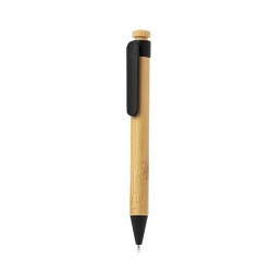 Stylo Éco-responsable en Bambou - Cadeau d'Entreprise Melky Matières : bambou Couleurs : bleu goodies personnalisé en stock