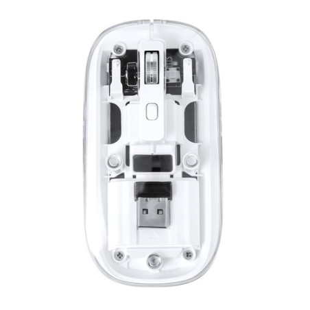 Souris Pratique et Personnalisée Design Transparent pas cher Mirabek Couleurs : blanc