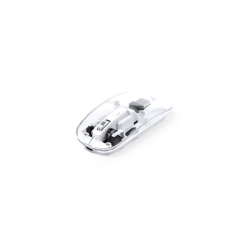 Souris Pratique et Personnalisée Design Transparent pas cher Mirabek Couleurs : blanc personnalisable avec votre logo