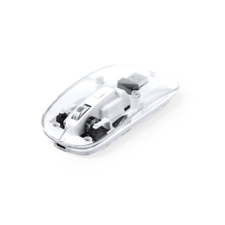 Souris Pratique et Personnalisée Design Transparent pas cher Mirabek Couleurs : blanc personnalisable avec votre logo