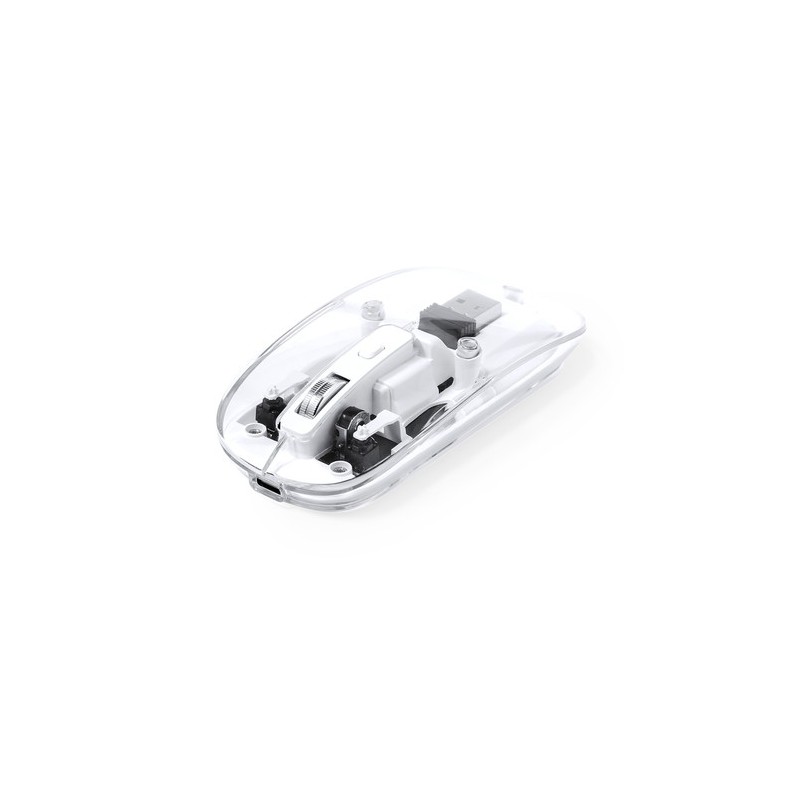Souris Pratique et Personnalisée Design Transparent pas cher Mirabek Couleurs : blanc cadeau entreprise pas cher