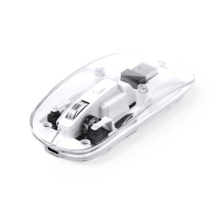Souris Pratique et Personnalisée Design Transparent pas cher Mirabek Couleurs : blanc cadeau entreprise pas cher