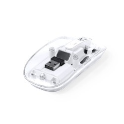 Souris Pratique et Personnalisée Design Transparent pas cher Mirabek Couleurs : blanc goodies publicitaire événementiel