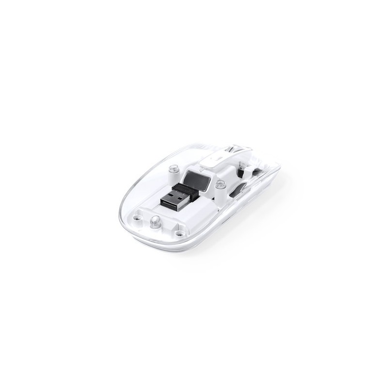 Souris Pratique et Personnalisée Design Transparent pas cher Mirabek Couleurs : blanc goodies publicitaire événementiel