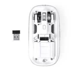 Souris Pratique et Personnalisée Design Transparent pas cher Mirabek Couleurs : blanc impression haute définition