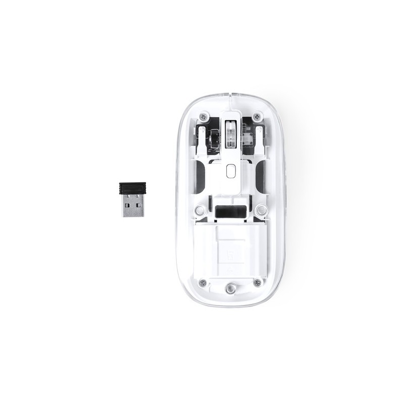 Souris Pratique et Personnalisée Design Transparent pas cher Mirabek Couleurs : blanc impression haute définition