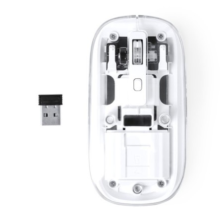 Souris Pratique et Personnalisée Design Transparent pas cher Mirabek Couleurs : blanc impression haute définition