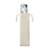 Couverts réutilisables en acier inoxydable personnalisés CUSTA SET Matières : acier inoxydable Couleurs : beige cadeau entrepris