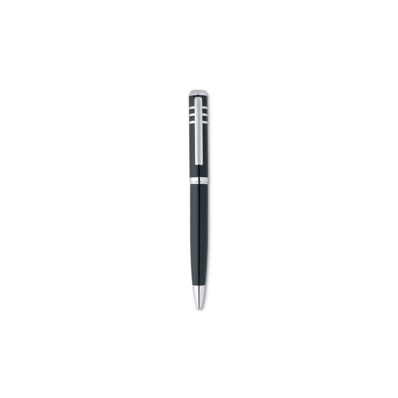 Stylo-bille twist laqué en métal personnalisé OLYMPIA Matières : métal Couleurs : noir cadeau entreprise pas cher