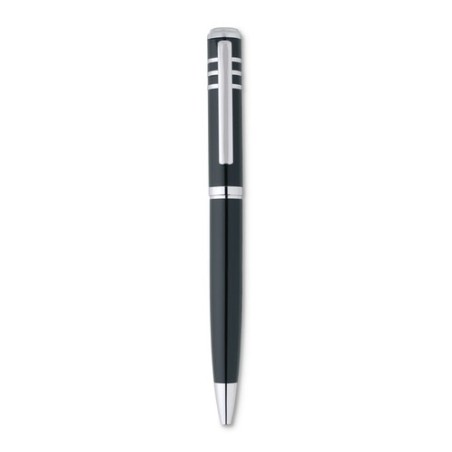 Stylo-bille twist laqué en métal personnalisé OLYMPIA Matières : métal Couleurs : noir cadeau entreprise pas cher