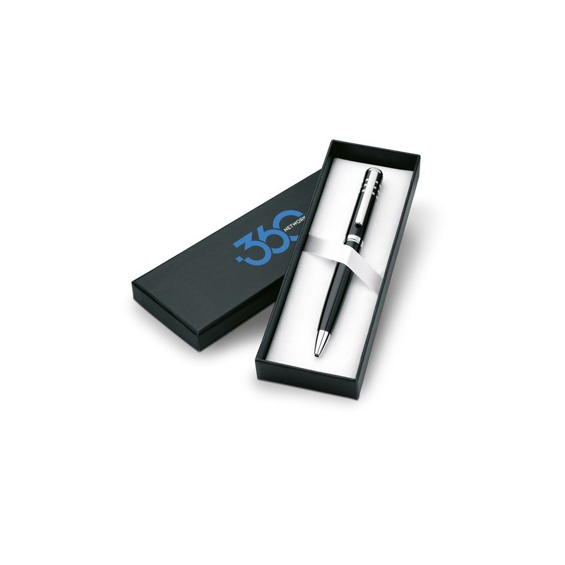 Stylo-bille twist laqué en métal personnalisé OLYMPIA Matières : métal Couleurs : noir goodies publicitaire événementiel